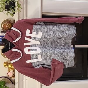 Reflex Love Valentine's Hoodie Burgundy Gray XL Sweatshirt